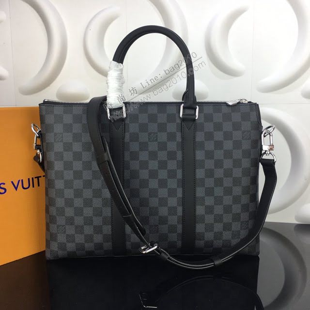 lv新款包包 路易威登Anton公事包 Graphite帆布 lv手提肩背男士公事包 N40024  ydh3924